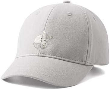 Kids Baseball Hat with Fox Patch for Children Age 3 to 6 Years, Soft Grey, Natural Ultra-Soft Cotton, Premium Quality Adjustable Design, Unisex