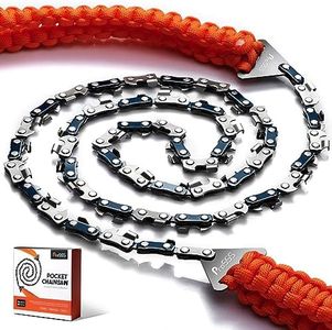 ProSSS 36 Inch Pocket Chainsaw, 48 Teeth Camping Chain Saws with Tactical Paracord, 65Mn Steel, Prepper Backpacking Gear For Emergency Outdoor Survival