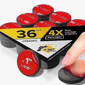 X-Bet Strong Magnets with Adhesive Backing - Round Heavy Duty Adhesive Magnets for Crafts, Fridge Magnets - Sticky Magnets Self Adhesive Perfect Craft Magnet, Refrigerator Magnets, 1 inch 36pcs
