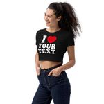 Personalized I Love Shirt with Custom Text, I Heart Shirt, Gift for Her, Couple, Girlfriend Boyfriend, Black, Medium