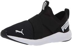 PUMA Womens Prowl Slip On Cross Trainer, PUMA Womens black-PUMA Womens white, 7.5