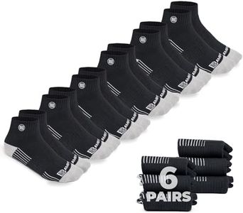 Premium Bamboo Rayon Crew Work Socks- Quarter High Moisture Wicking, Odor Eliminating Black Quarter Crew Socks for Men Size 6-8 - 6 Pair