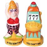 Lucky Casino Slot Machine Winner Ceramic Magnetic Salt and Pepper Shaker Set