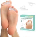 Welnove Hammer Toe Straightener Toe Corrector for Women - 8 Pcs Hammer Toe Cushion Pads for Bent, Crooked, Curled, Claw, and Hammer Toes - Soft Support and Realignment(Clear, One Loop Design)