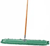 Tidy Tools Commercial Dust Mop & Floor Sweeper, 36 in. Dust Mop for Hardwood Floors, Reusable Dust Mop Head, Wooden Broom Handle, Industrial Dry Mop for Floor Cleaning and Janitorial Supplies, Green