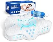 zibroges Cervical Pillow, Memory Foam Pillow for Neck Head Shoulder Sleeping Supports Your Head, Cooling Ergonomic Orthopedic Contoured Neck Bed Pillow for Side, Back and Stomach Sleepers