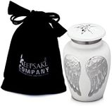 KEEPSAKE COMPANY White Small Urn For Ashes - Mini Urn For Ashes - Cremation Keepsakes For Ashes - Small Keepsake Urns For Human Ashes - Decorative Ash Urn - Ash Holders For Human Ashes - Ash Urn