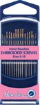 Hemline H280G.510 Gold Eye Embroidery/Crewel Hand Sewing Needles 16 Pk Size 5-10