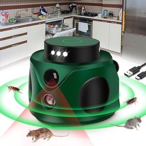 Ultrason Souris et Rats, Répulsif Souris Ultrasons 360° avec 9 Stroboscopes et 3 Haut-parleurs, Appareil Ultrason pour Nuisible/Araignée/Cafard, Répulsif Rongeur pour Maison, Grenier, Garage