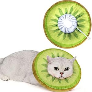 ANWA Adjustable Cat Cone Collar Soft, Cute Cat Donut Collar After Surgery, Kitten Recovery Cones to Stop Licking