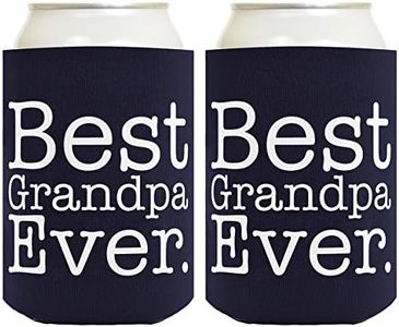 Funny Beer Coolie Best Grandpa Ever 2 Pack Can Coolies Navy