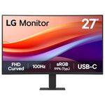LG Monitor 27U421A – Curved FHD 1080p VA 27 inch, 100Hz, 5ms, Computer desktop display Flicker safe & Reader Mode, USB-C, HDMI, Matte Black