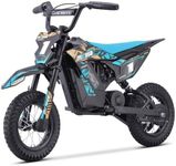 FunBikes MX350 350w 36v 4ah 12/12 51cm Lithium Blue Electric Kids Dirt Bike – 3-Speed, 51cm Seat Height, CE/UKCA Approved, Boxed & Partially Assembled