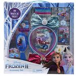 Disney Frozen Princess Elsa Accessory Set - Brush, Barrettes, Elastics, Terries, Snap Clips, Hair Ponies, Bows and Headbands
