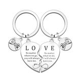 HULALA Valentines Gifts Couple Keyring Keychain For Men Boyfriend Husband Matching Heart Key Rings I Love You Birthday Anniversary