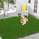 HEBE Artificial Grass Turf Rug Grass Mat 4x6 Ft Dog Pee Pads Potty Training Rug with Drainage Holes Fake Grass Patch Turf Carpet Door Mat for Dog Pets Patio Lawn Landscape Balcony