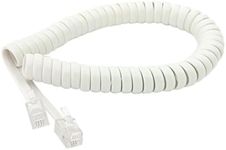 STEREN Rotary Phone Cord - Telephone Cords for Landline Phones - Phone Cords Tangle Free - Phone Handset Cord - Landline Cord - Tangle Free Phone Cord for Landline - 7 Ft - 2.1 M - White 302-007BL