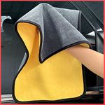 wolpin Microfiber Car Cloth 4 Pcs (60X30 Cm + 30X30 Cm) 800 Gsm, Thick Plush Lint & Streak-Free Multipurpose Double-Sided Cloths Automotive Towels For Car Bike Cleaning Polishing Washing & Detailing