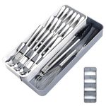 HEKOBAG Cutlery Drawer Organiser, 14-22.5cm Expandable Cutlery Tray, 9 Compartments Kitchen Drawer Organiser Large Compact Utensil Tray Multi-Purpose Storage Organizer for Kitchen Spoons Knife Fork