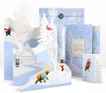 Freshcut Paper 2025 Advent Calendar, Woodland Wonderland, Pop Up 3D Greeting Cards, Paper Advent Calendar, Christmas Gifts, Holiday Cards with Blank Notecard & Envelope