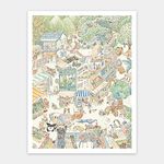 Pintoo Jigsaw Puzzles 1200 Piece for Adults - Jhú Gong Fán Hua - Follow The Animals to Explore The Market ! Beautiful Plastic Puzzle for Home Decor Zero Dust Easy Storage [H3276]