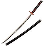 Cosplay Prop Replica Wooden Katana Sword | Rengoku Hilt Fire Breath Variant | 104cm Lightweight Bamboo Sword for Cosplay