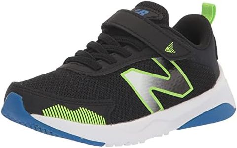 New Balance Kids 545 Bungee Lace with Top Strap Running Sport Sneakers Shoes Black/Pixel Green/Cobalt W