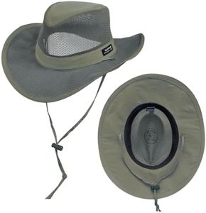 Panama Jack Mesh Crown Safari Sun Hat, 3" Brim, Adjustable Chin Cord, UPF (SPF) 50+ Sun Protection (Charcoal, X-Large)