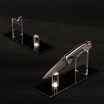 WANLIAN knife stand,single knife holder, acrylic knife display stand, collectible knife display stand, knife collection display stand, for single knife hut home decoration (Black 1 pack)