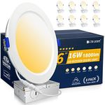 LTBLIGHT 8 Pack Recessed Lighting 6 inch, 4000K Ultra-Thin LED Canless Recessed Lighting, Retrofit Dimmable Recessed Lights, 2000LM 12W=150W Wafer Lights - ETL & Energy Star Certified