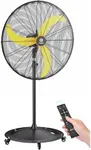 FUGOO 30" Oscillating Pedestal Fan with Remote Control, All Sealed BLDC Motor, 4-Speed Heavy Duty Industrial Floor Fan, Large Airflow 3200-8800 CFM for Factory, Commercial, Garage, Warehouse
