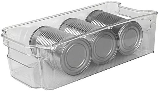 Home Basics Clear Acrylic Food Storage Container Bin for Fridge Freezer or Pantry, Stackable with Handles. Organize Dressings, Fruit, Vegetables, Yogurt, Snacks, Medium, 6" x 12"