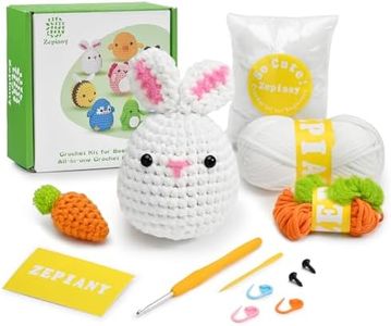 Crochet Kits for Beginners - All-in-One Stuffed Animal Knitting Sets - Step-by-Step Video Tutorials DIY, Rabbit&Carrot Crochet Kits