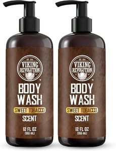 Viking Revolution - Mens Body Wash - Body Wash Men - Shower Gel Men with Vitamin E and Rosemary Oil - Sweet Tobacco - 2 Pack - 24 Oz / 355ml Each