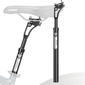 GEWAGE Tige de Selle Suspendue en Aluminium –Tige de Selle à Amortissement Réglable,Compatible avec des Diamètres de 27,2/30,9/31,6mm et Une Longueur de 400mm – Idéale pour VTT et randonnée (Φ31.6mm)