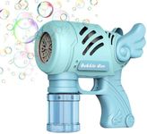 Upgraded Bubble Machine Guns, Electric Bubble Machine with Light, 10 Holes Bubbles Machine Gun for Kids, Summer Toy Outdoor Indoor Birthday Wedding Party Camping (Blue)