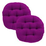 Daddy Cool Decorative Round Indoor Outdoor Sofa Chair Pad/Dining/Office/Plastic/Floor Back Seat Chair Cushion Handmade Quilting Set of 2 (18' Inch Round) Purple