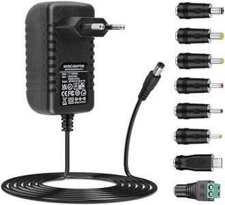 Alimentatore AC 12V 2A Alimentatore Wireless AC220V da 230V a DC12V con 8 adattatore per spina Caricabatteria DC12V 500mA 1000mA 1500mA 2000mA Adattatore AC-DC (DC12V-2A)
