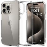 Spigen Case for iPhone 15 Pro Max Case, Ultra Hybrid [Anti-Yellowing] Designed for Apple iPhone 15 Pro Max Case - Crystal Clear