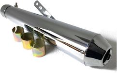 Universal Chrome Custom Megaphone Motorcycle Exhaust Silencer Cafe Racer