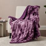 Bedsure Fuzzy Blanket for Couch - Purple, Soft and Comfy Sherpa, Plush and Furry Faux Fur, Reversible Throw Blankets for Sofa and Bed, 50x60 Inches