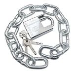 Security Chain Hardened 8mm Thick Shrouded Padlock Safety Chain Lock kit,with 4 Key -Resistant Pad Lock Heavy Duty Chain Lock for Gate Bike Motorcycles Generator Fence Both Indoor and Outdoor use