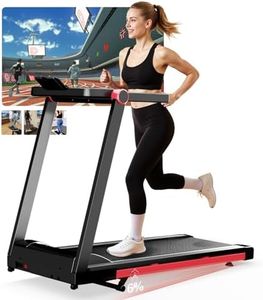 Superun Treadmills for Home Foldable with 6% Incline,16km/h,112x42cm Large Running Area,158KG Capacity Folding Treadmill,2573W Motor Running Machines for Home with APP Control,Door to Door Delivery