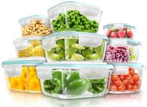 Kichly 18pcs Glass Food Storage Containers with Airtight Lids, BPA Free and FDA Approved, 9 Lids and 9 Containers for Meal Prep, Pantry Organizers, Freezer to Oven Safe, Glass Lunch Boxes,Food Savers