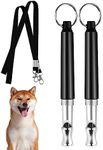 Dog Whistle, 2Pcs Professional Ultrasonic Dog Training Whistle, Adjustable Frequency Silent Dog Whistle, Distance Dog Whistle to Stop Barking (Black)