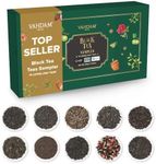 VAHDAM, Top 10 Premium Black Tea Loose Leaf Tea Sampler (50+ Servings) | Resealable Ziplock Pouch | Gluten Free, Non GMO | Tea Variety Pack | Tea Gifts for Women & Men