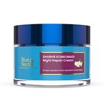 Blue Nectar Night Cream Mositurizer for Face with Natural Almond Oil & Saffron | Ayurvedic Formula Facial Moisturizer for Overnight Skin Repair, Hydration and Nourishment (16 Herbs, 50g)