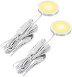 ANTOTEN 2 Pack Puck Lights 5V Single USB Powered,3 Color Temperature Adjustable & Dimmable Under Cabinet Light,with Memory Function for Kitchen Cabinet,Wardrobe,Showcase