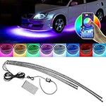 Car Underglow Lights,Dream Color Exterior Car LED Lights Kits 4pcs (2 x 59inch+2 x 35inch) LED Strips with App Control,Sync to Music for Car,Suvs,Trucks.DC12V.