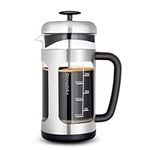 Easyworkz Stainless Steel French Press 34 oz Coffee Tea Maker with Soft Grip Handle